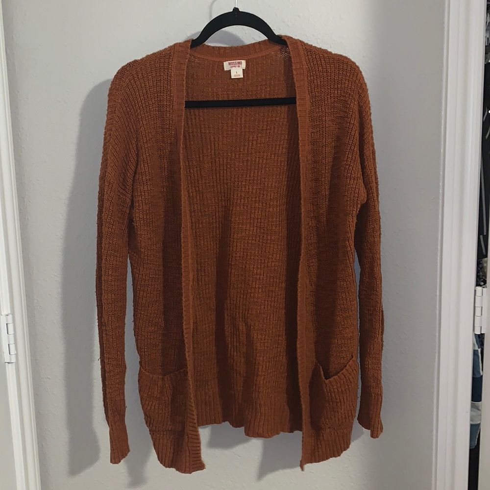 rust cardigan